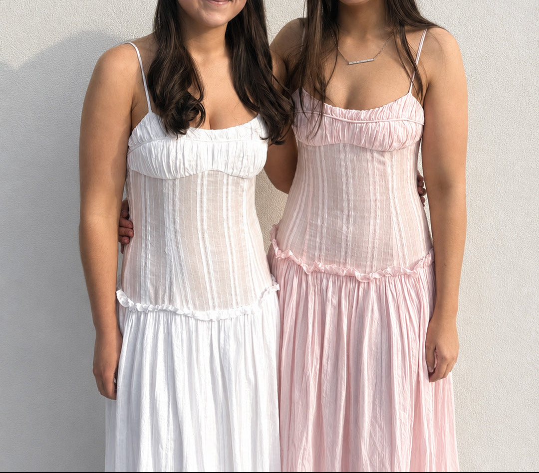 JACINDA DROP WAIST DRESS PINK - 6/XS