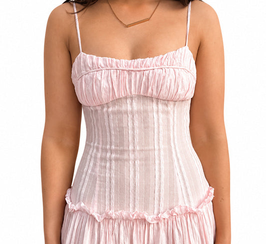 JACINDA  DROP WAIST DRESS PINK - 6/XS