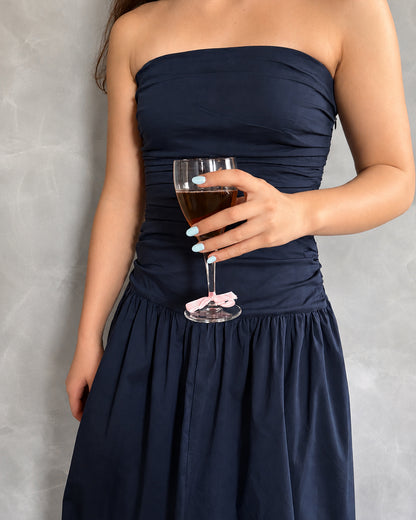 NAVY CARMEL MAXI DRESS - 6/XS